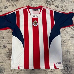 Reebok  Red and White Striped Shirt